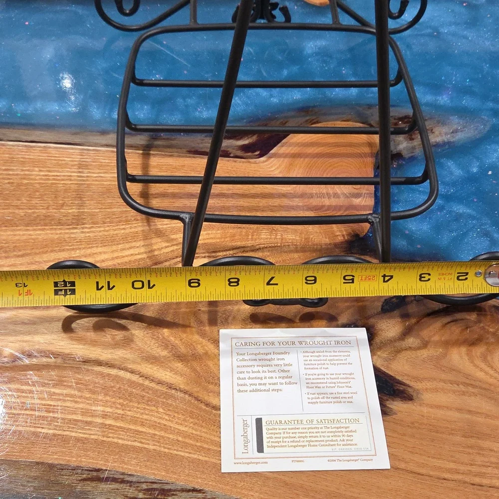 Longaberger 2005 Metal Wrought Iron Two Tier Holiday Stand - Picture 4 of 5